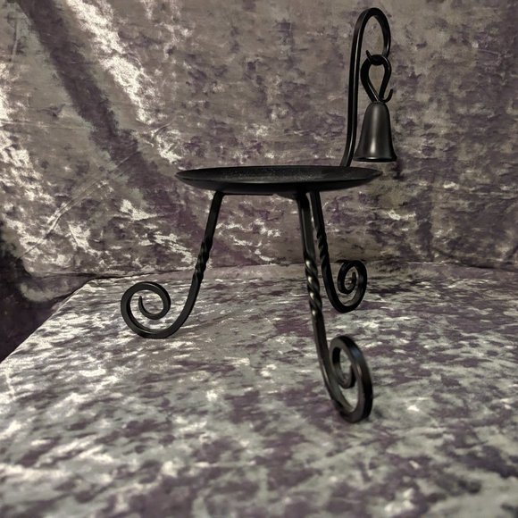 Discontinued Partylite Barrington Black Iron Candle Holder with Snuffer EUC - Picture 3 of 8